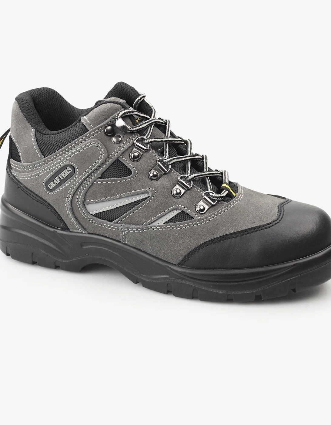 M685F Unisex Suede Hiking Safety Boots Grey/Black, 6 of 5