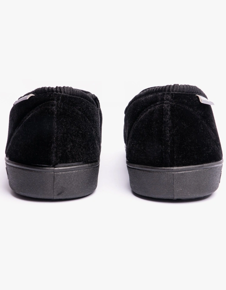 WINSTON Mens Full Slippers Black/Grey