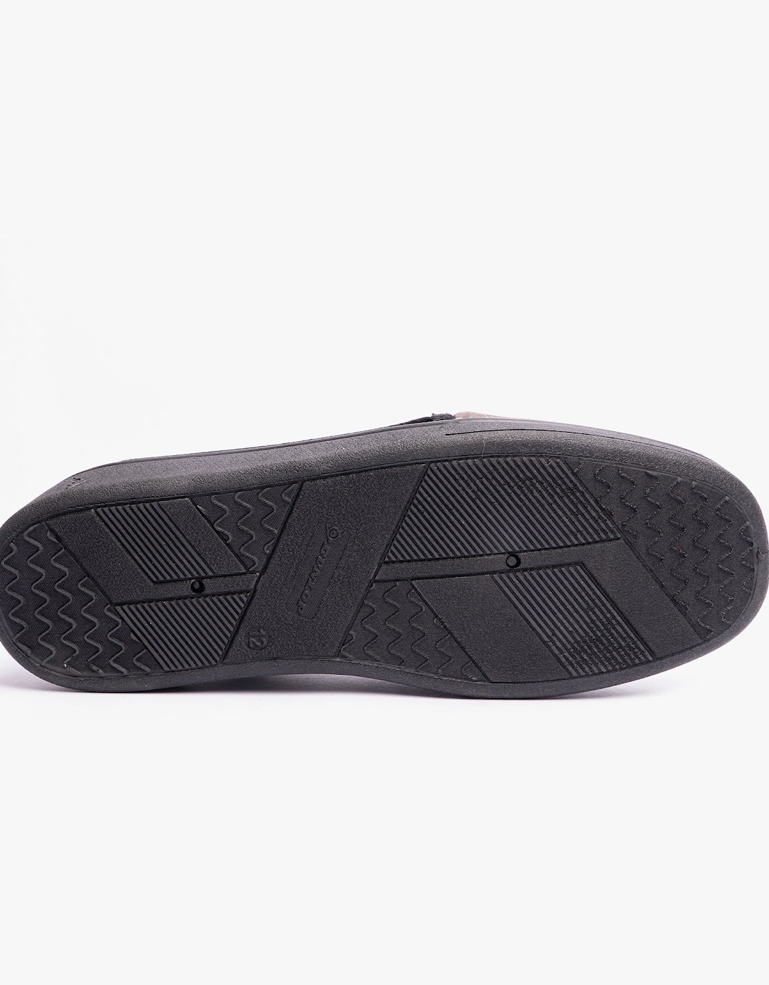 WINSTON Mens Full Slippers Black/Grey