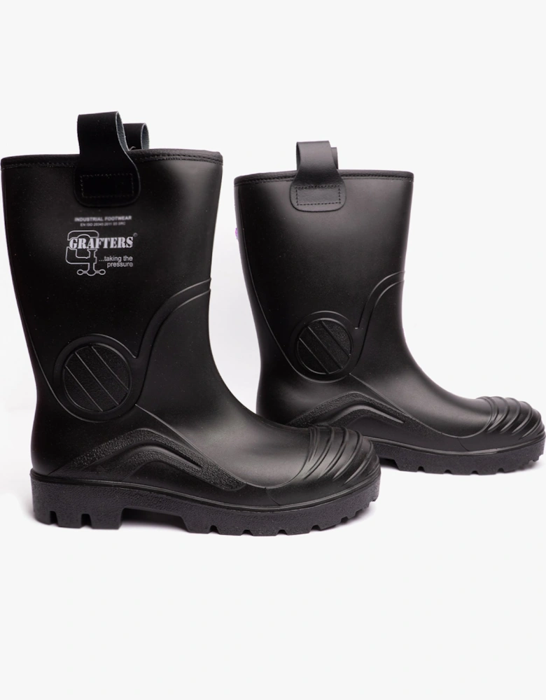 M928A Mens Safety Rigger Wellies Boots Black