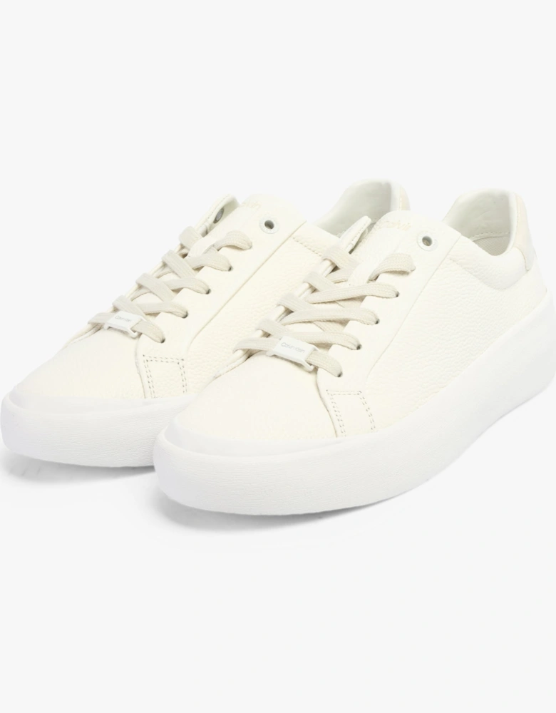 VULCANISED LACE UP Womens Trainers White/Dk Ecru