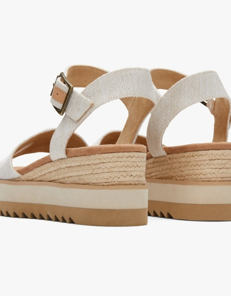 DIANA Womens Canvas Wedge Sandals Natural