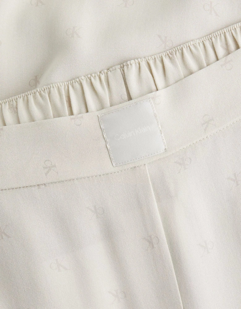 WOVEN VISCOSE Womens Button Down Pants Diamond Logo/Cocoon