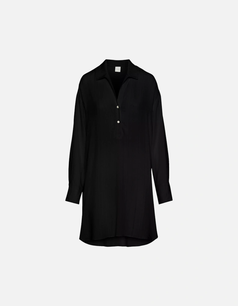 WOVEN VISCOSE Womens Nightshirt Black