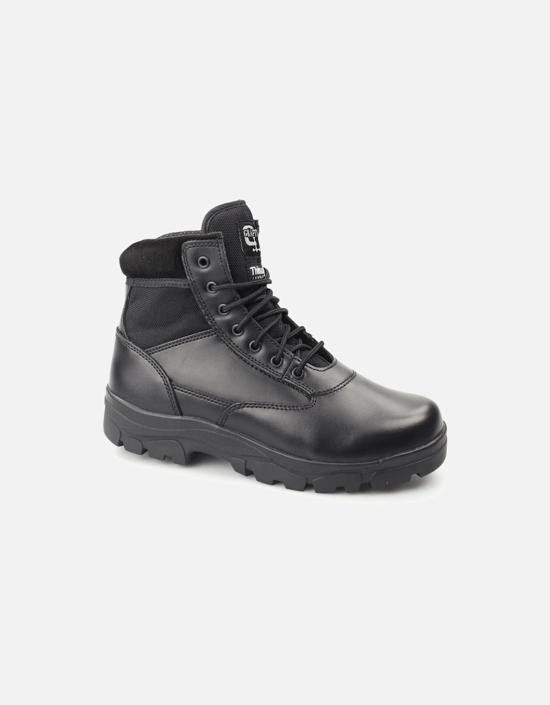 SHERMAN Unisex Leather Work Boots Black