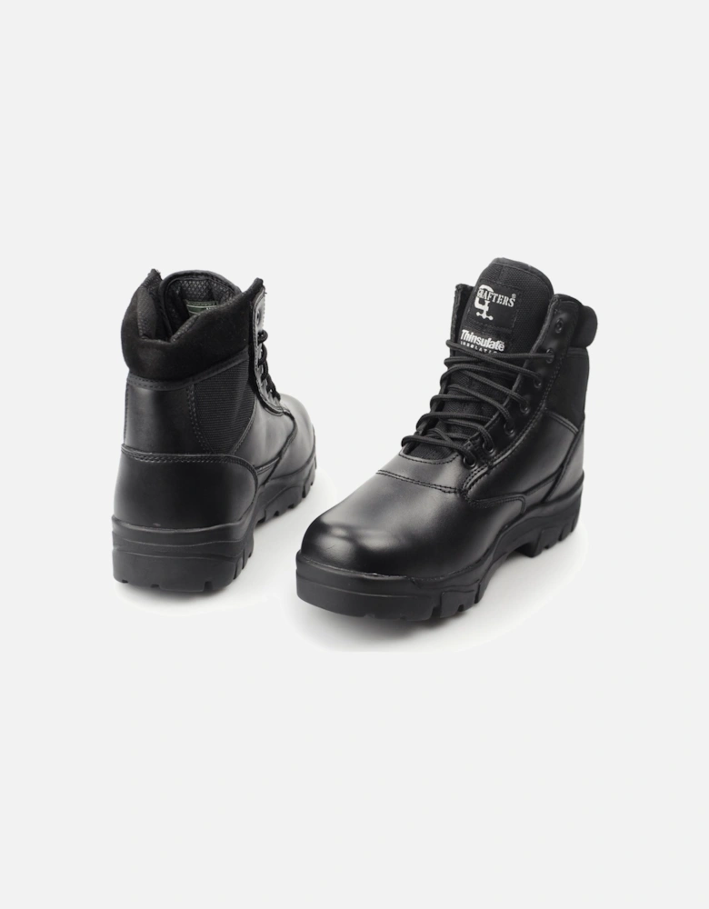 SHERMAN Unisex Leather Work Boots Black