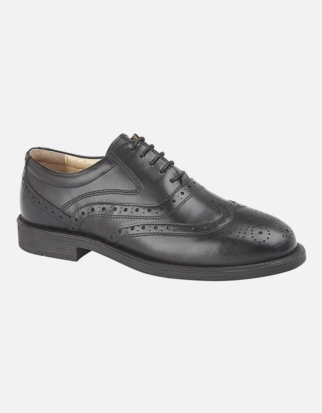 THE ORIGINAL Mens Brogue Leather Shoes Black, 2 of 1