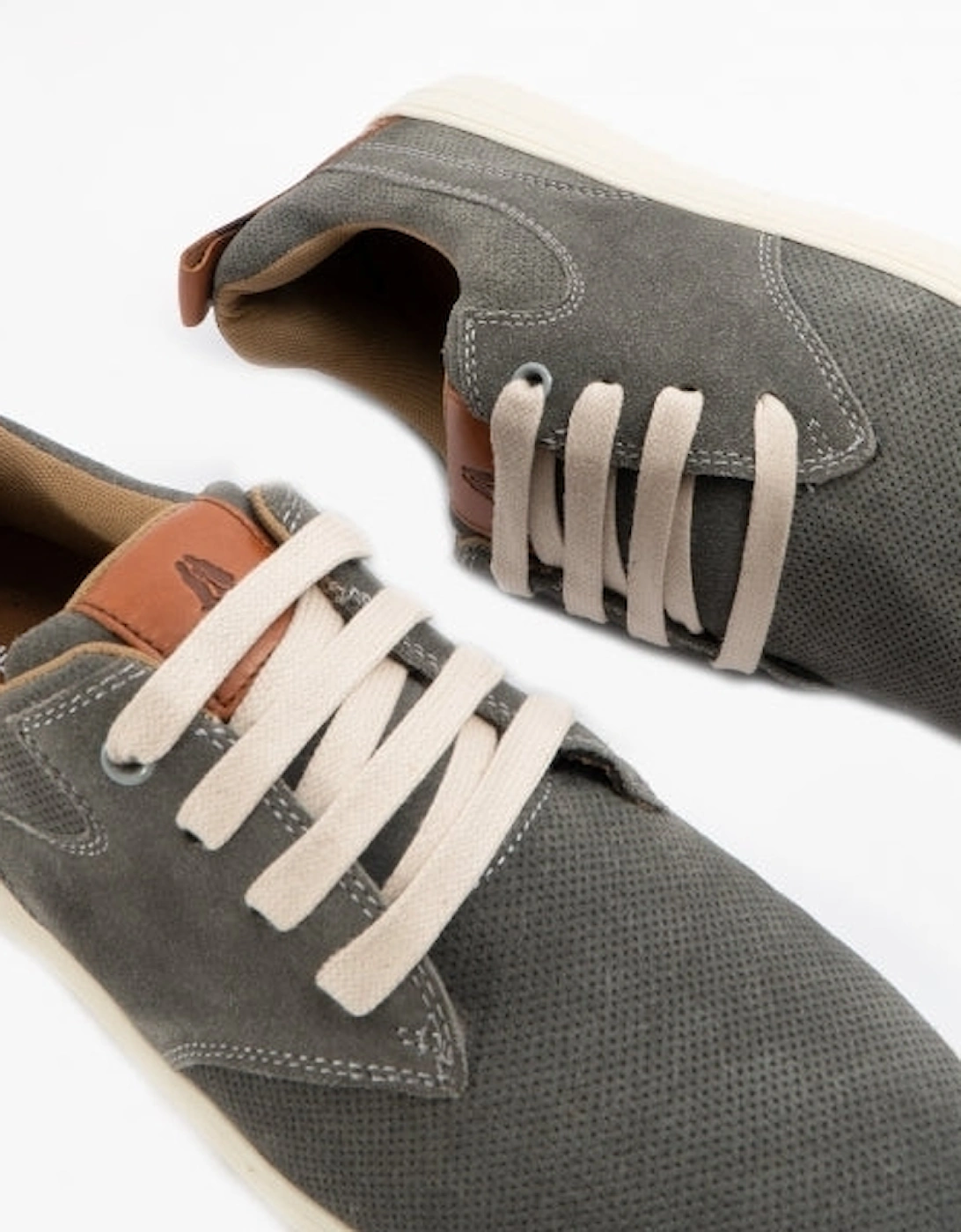 MICHAEL Mens Leather Lace-Up Shoes Grey