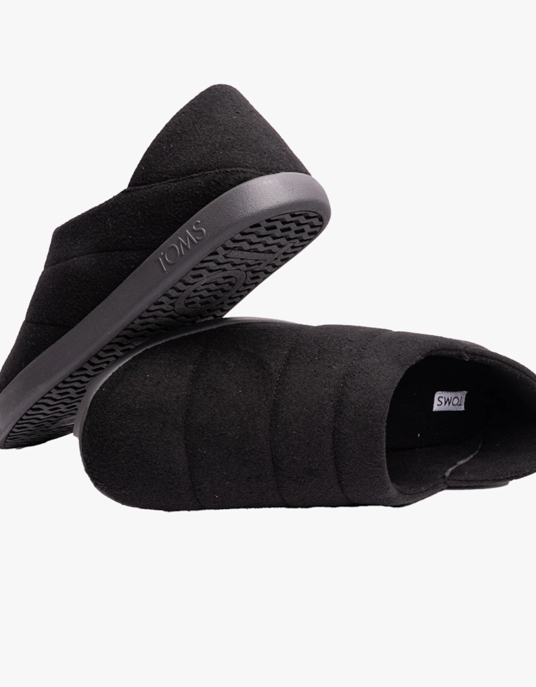 EZRA COZY Womens Slippers Black