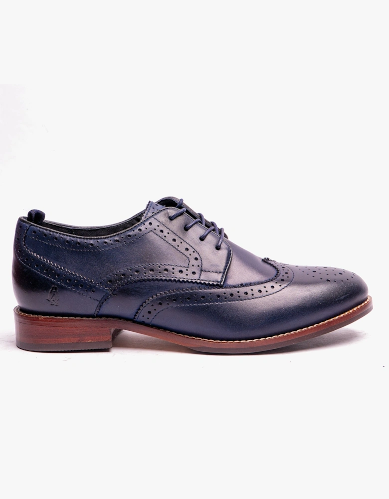 NATALIA Womens Leather Brogues Navy