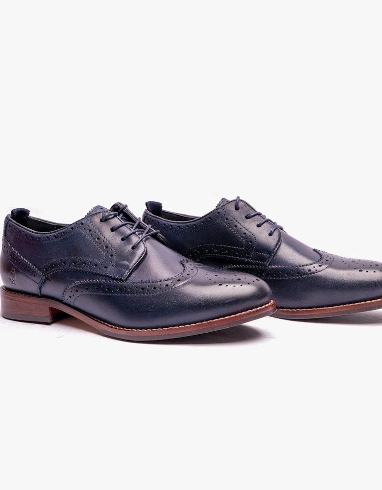 NATALIA Womens Leather Brogues Navy