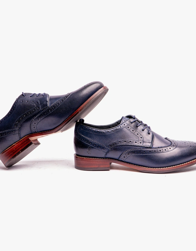 NATALIA Womens Leather Brogues Navy