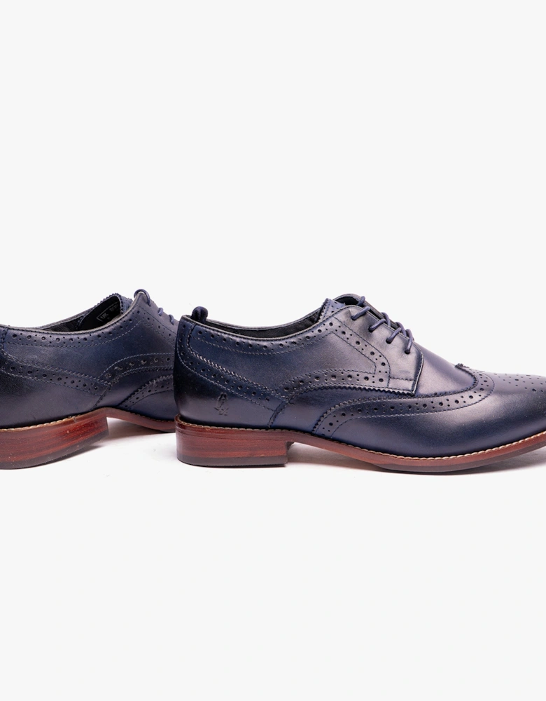 NATALIA Womens Leather Brogues Navy