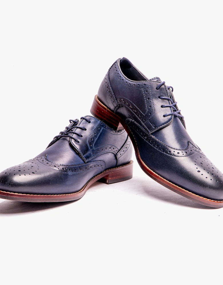 NATALIA Womens Leather Brogues Navy