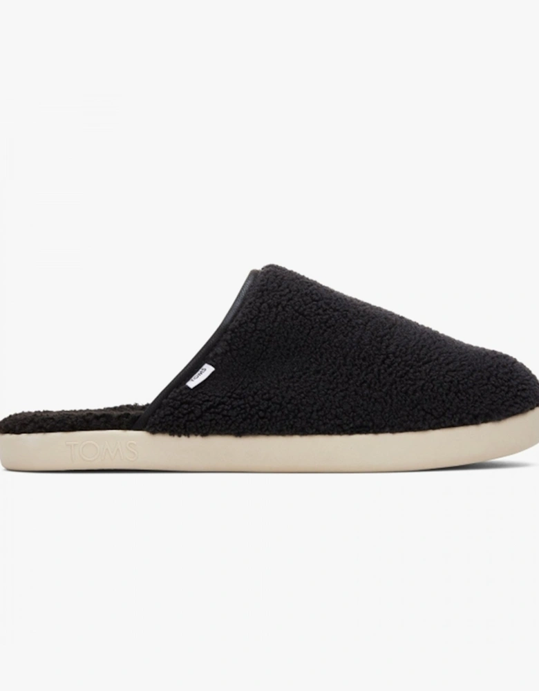 HARBOR FELT Mens Mule Slippers Black/White