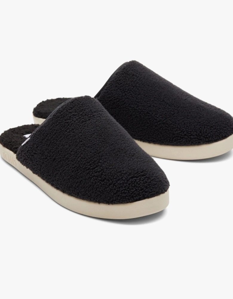 HARBOR FELT Mens Mule Slippers Black/White