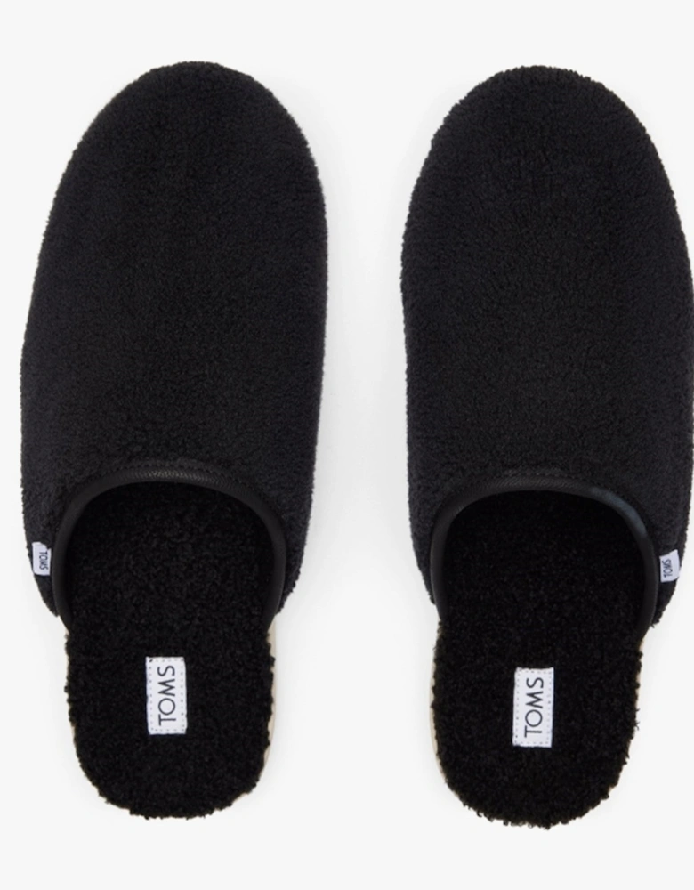 HARBOR FELT Mens Mule Slippers Black/White