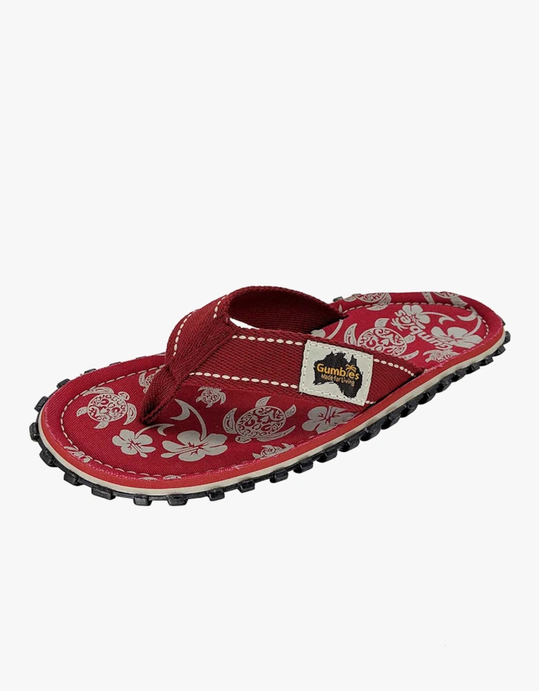 ISLANDER Unisex Cotton Flip Flops Pacific Red