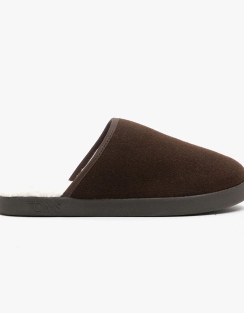 HARBOR Mens Felt Mule Slippers Brown