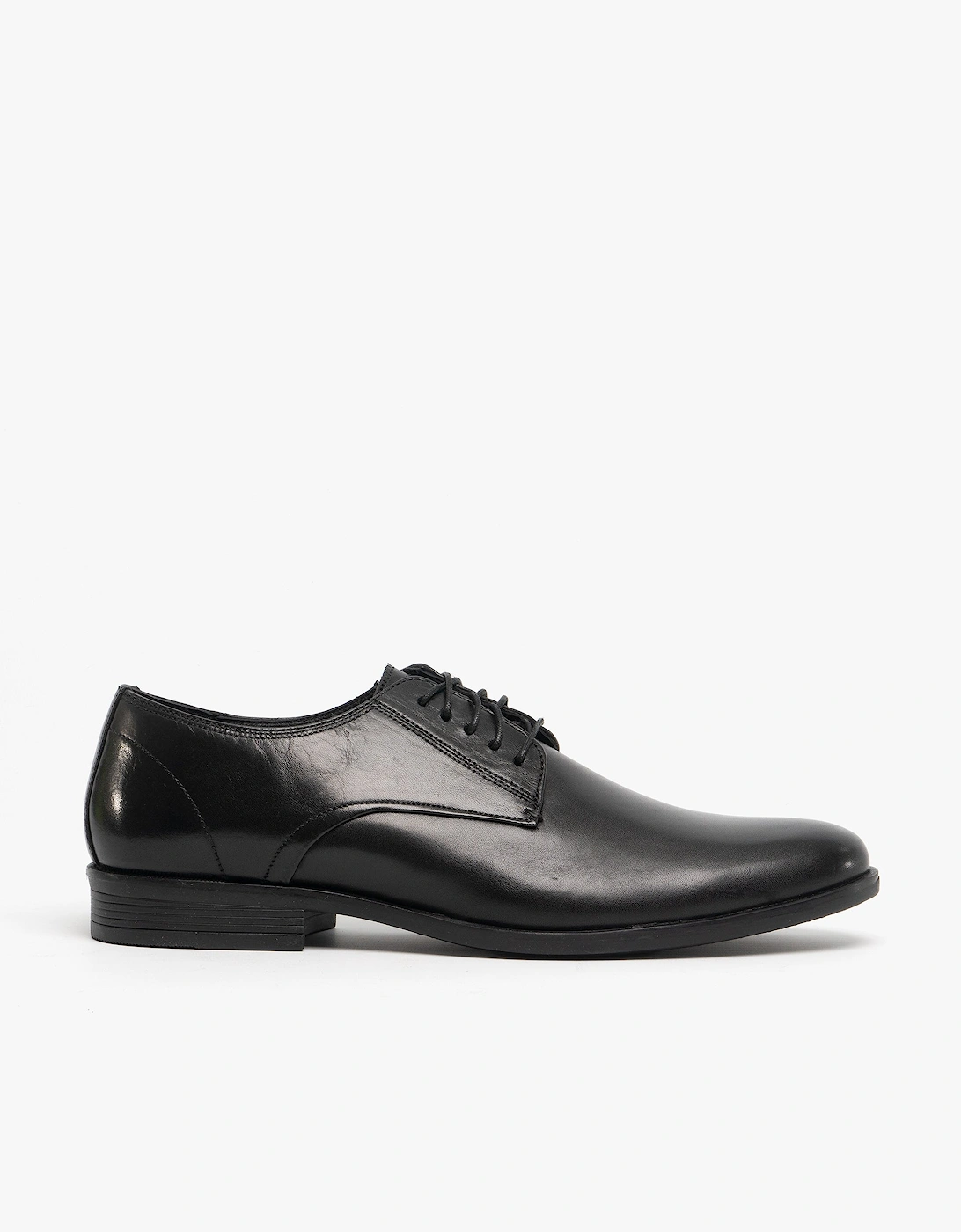 OSCAR Mens Leather Derby Shoes Black, 7 of 6