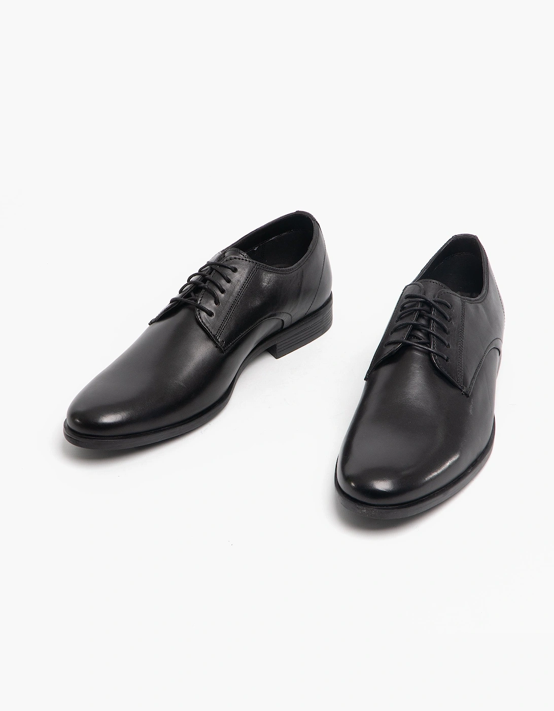 OSCAR Mens Leather Derby Shoes Black