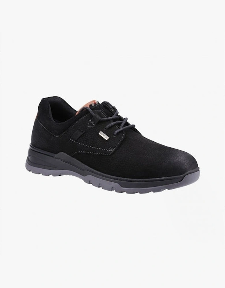 PELE Mens Leather Shoes Black Nubuck