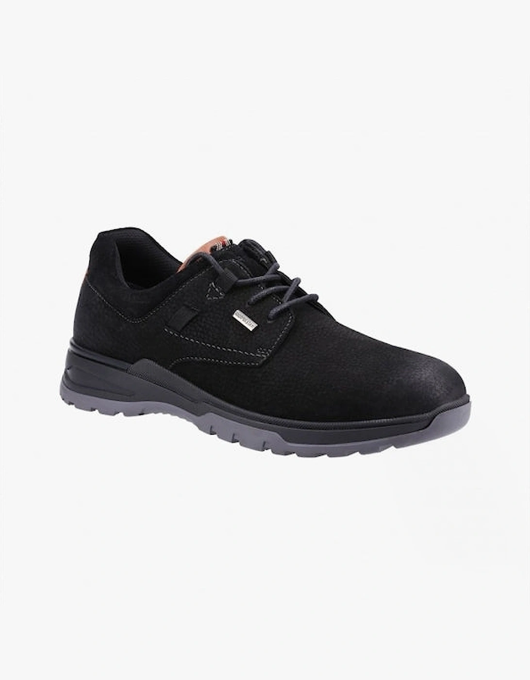 PELE Mens Leather Shoes Black Nubuck, 4 of 3