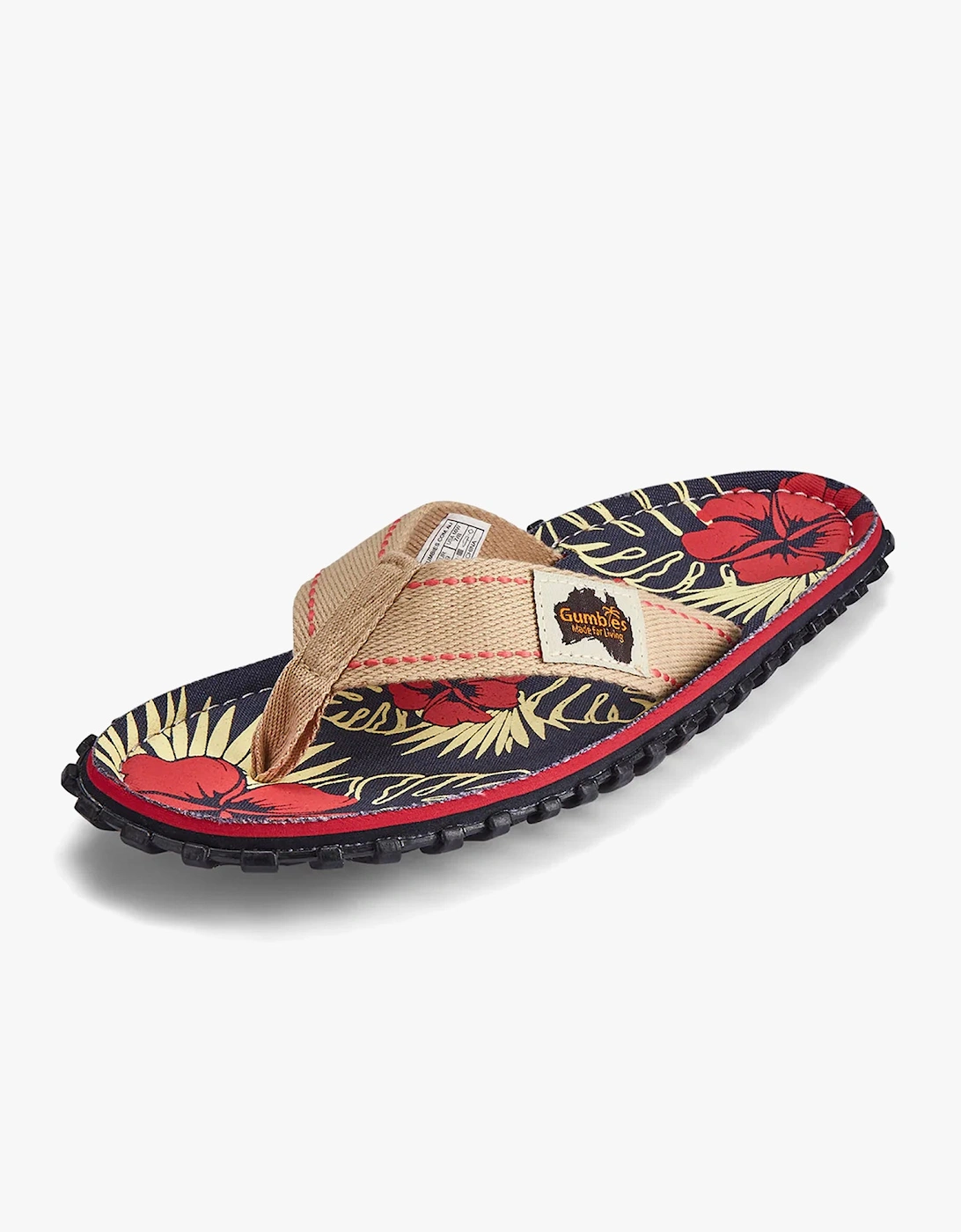 ISLANDER Unisex Recycled Flip-Flops Denim Hibiscus