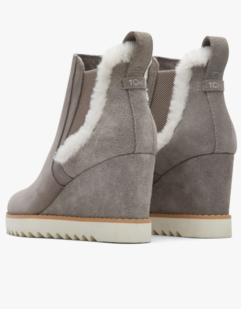 MADDIE Womens Slip-On Wedge Boots Grey