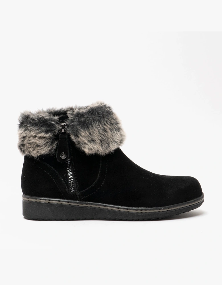 PENNY Womens Suede Ankle Boot Black