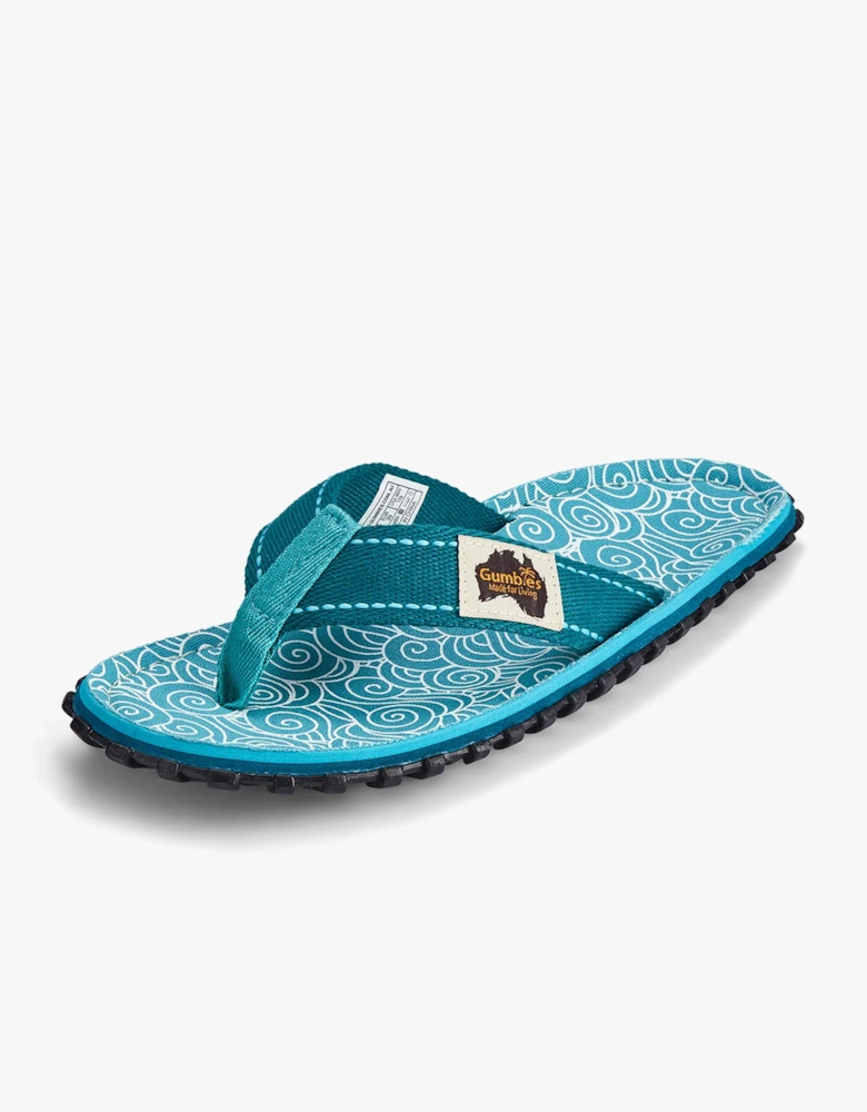 ISLANDER Womens Recycled Flip-Flops Turquoise Swirls