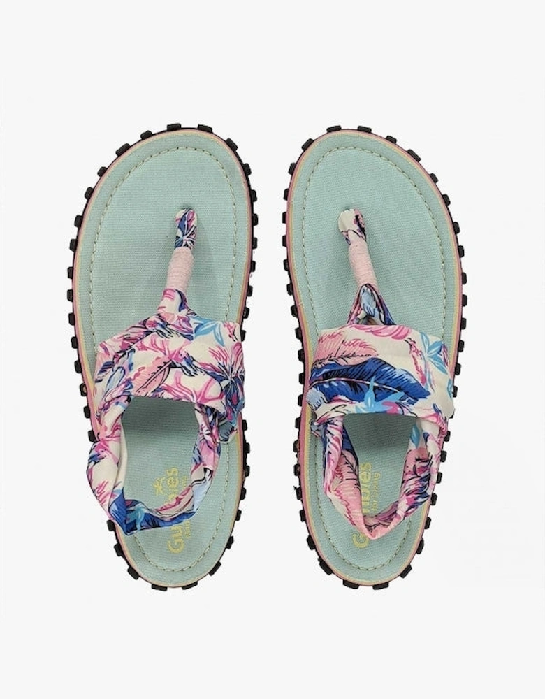 SLINGBACK Womens Textile Sandals Mint/Pink