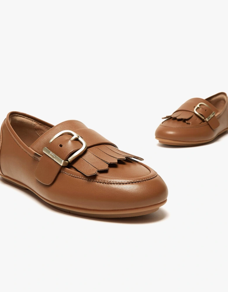 ALLEGRO FRINGE BUCKLED Womens Loafers Light Tan