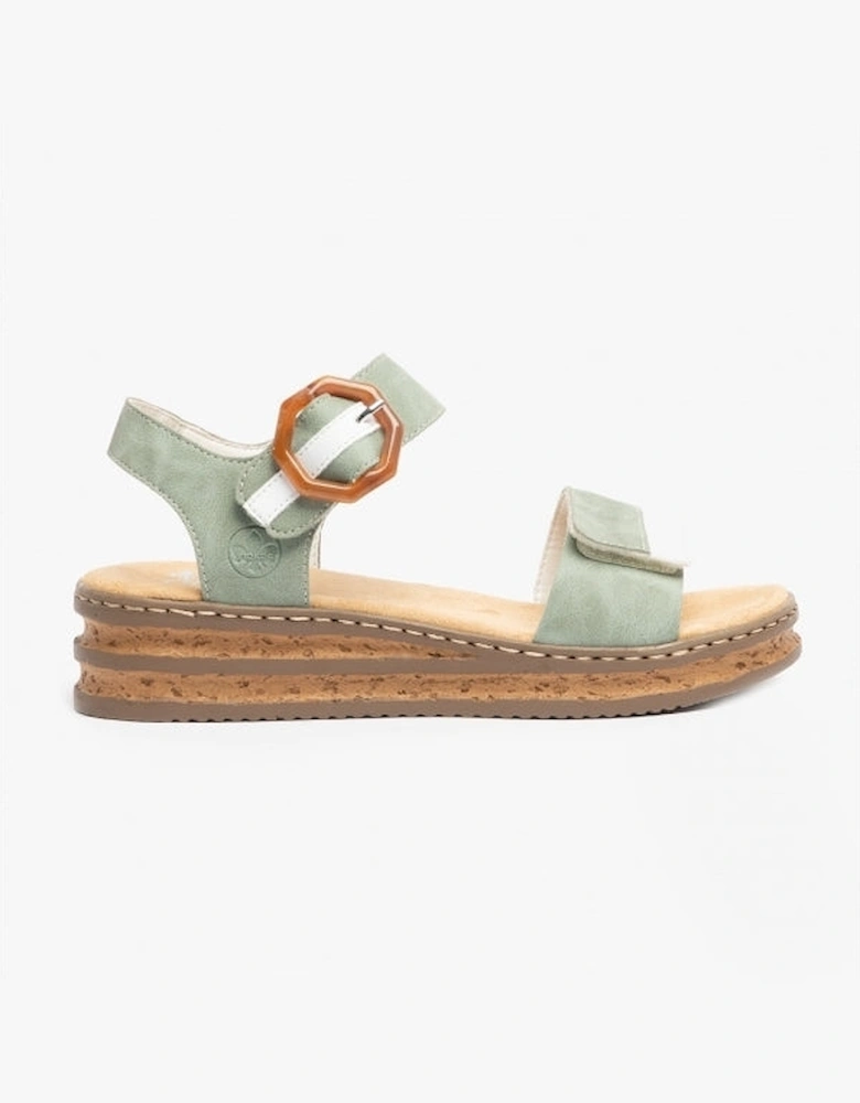 62963-52 Womens Sandals Green/White