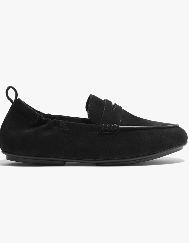 ALLEGRO SUEDE Womens Penny Loafers All Black