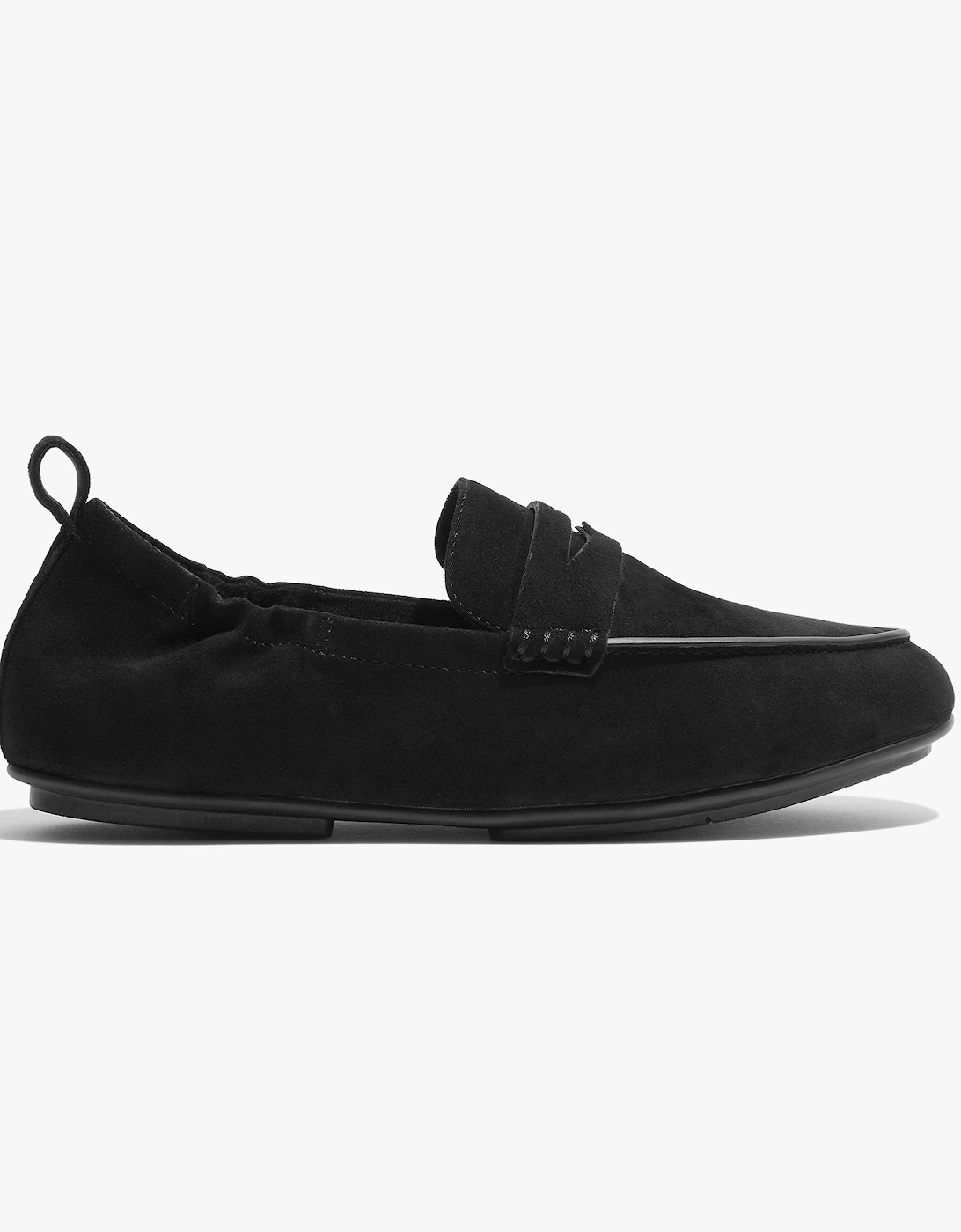 ALLEGRO SUEDE Womens Penny Loafers All Black, 8 of 7