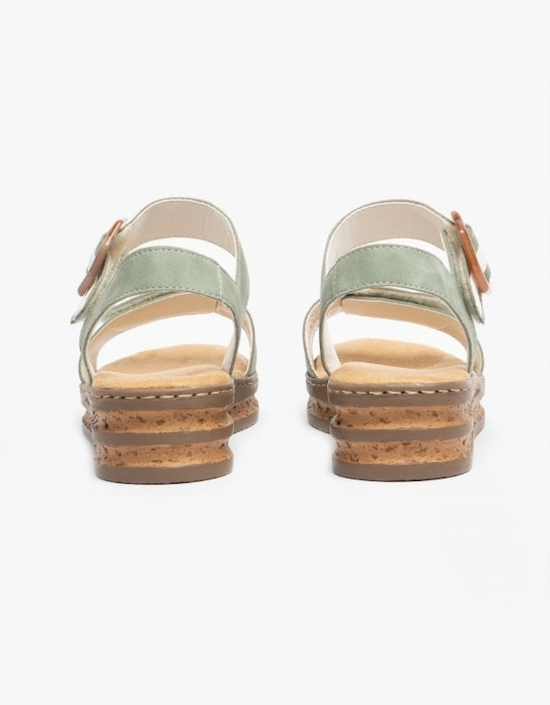 62963-52 Womens Sandals Green/White