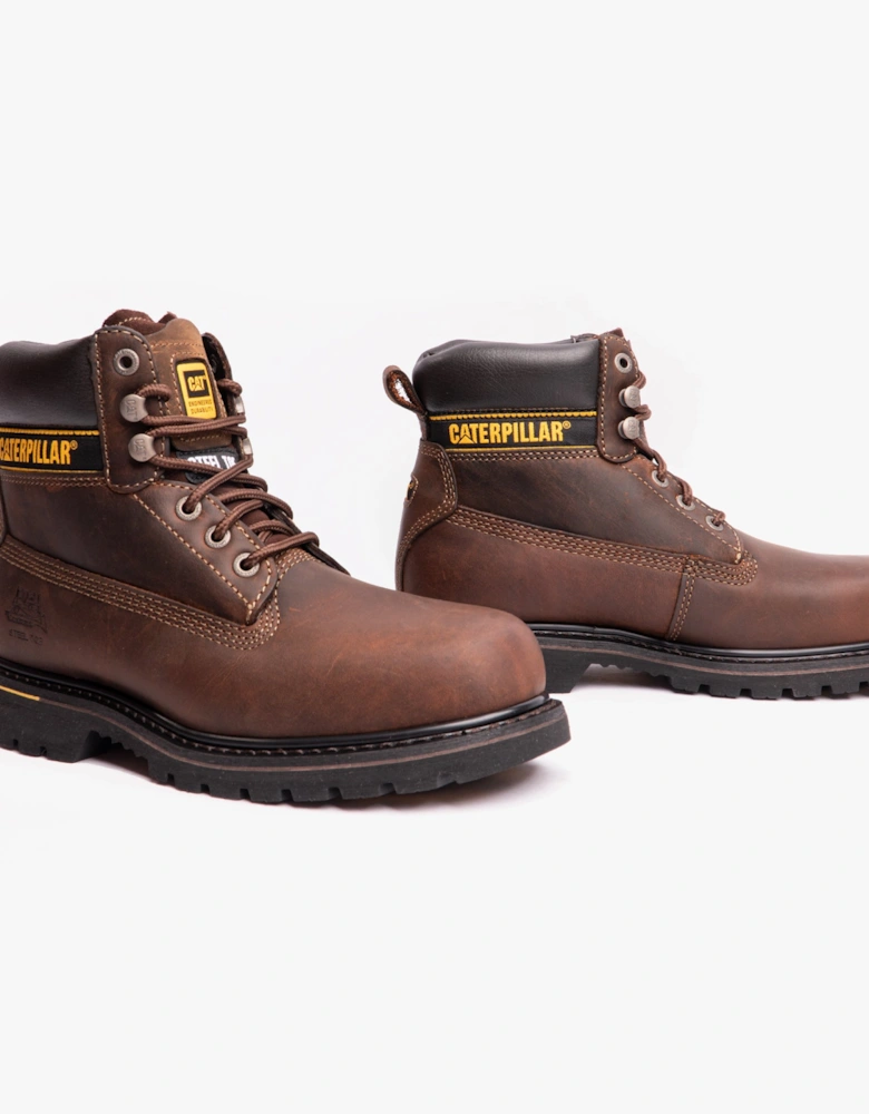 CAT HOLTON SB Mens Leather Safety Boots Brown