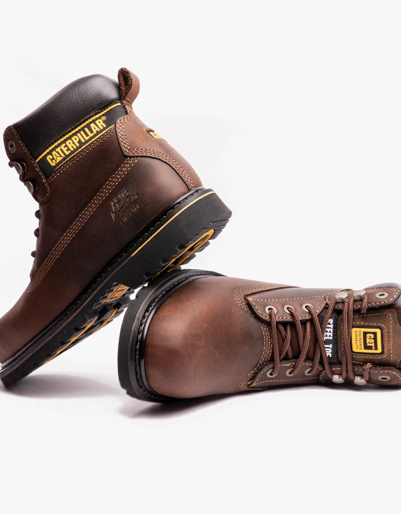 CAT HOLTON SB Mens Leather Safety Boots Brown