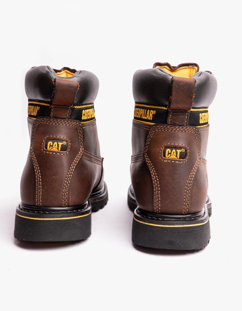 CAT HOLTON SB Mens Leather Safety Boots Brown
