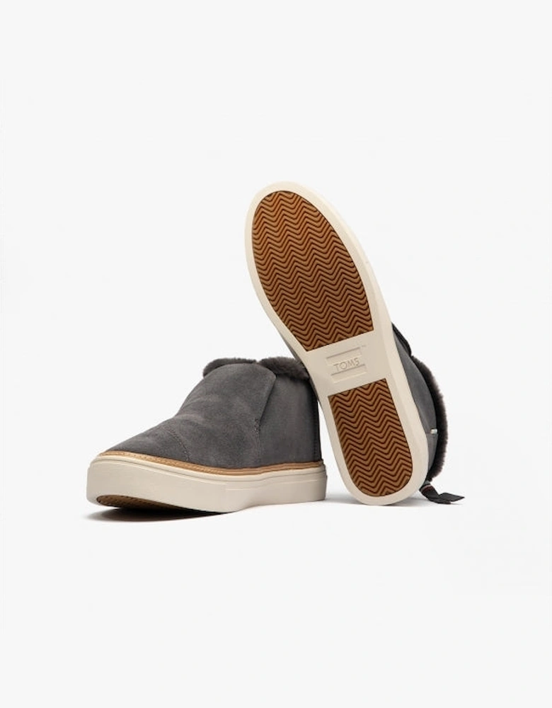 PAXTON Womens Suede Slip On Dark Grey