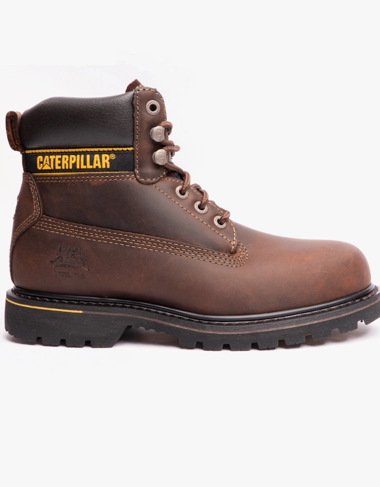 CAT HOLTON SB Mens Leather Safety Boots Brown