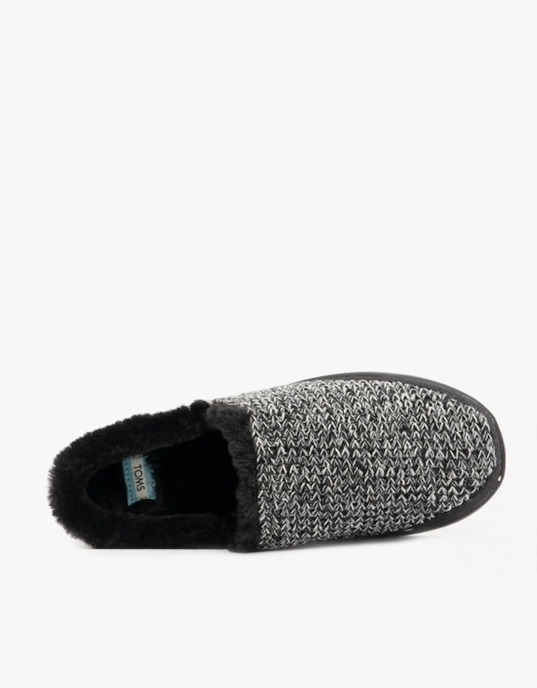 SAGE Womens Knitted Mule Slippers Black