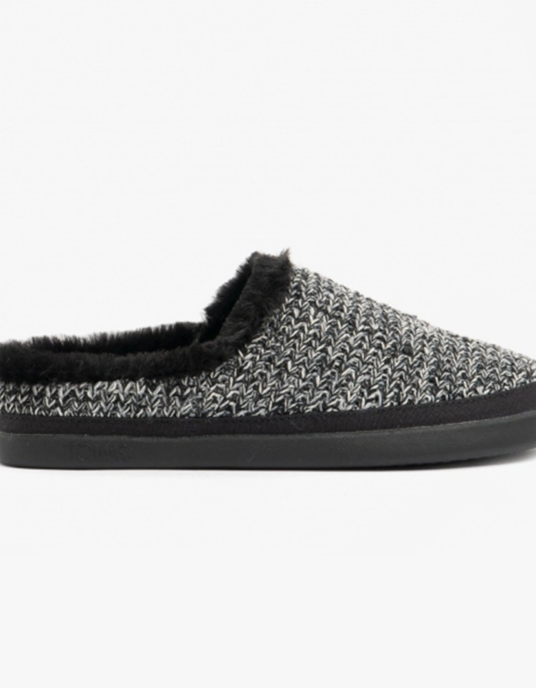 SAGE Womens Knitted Mule Slippers Black