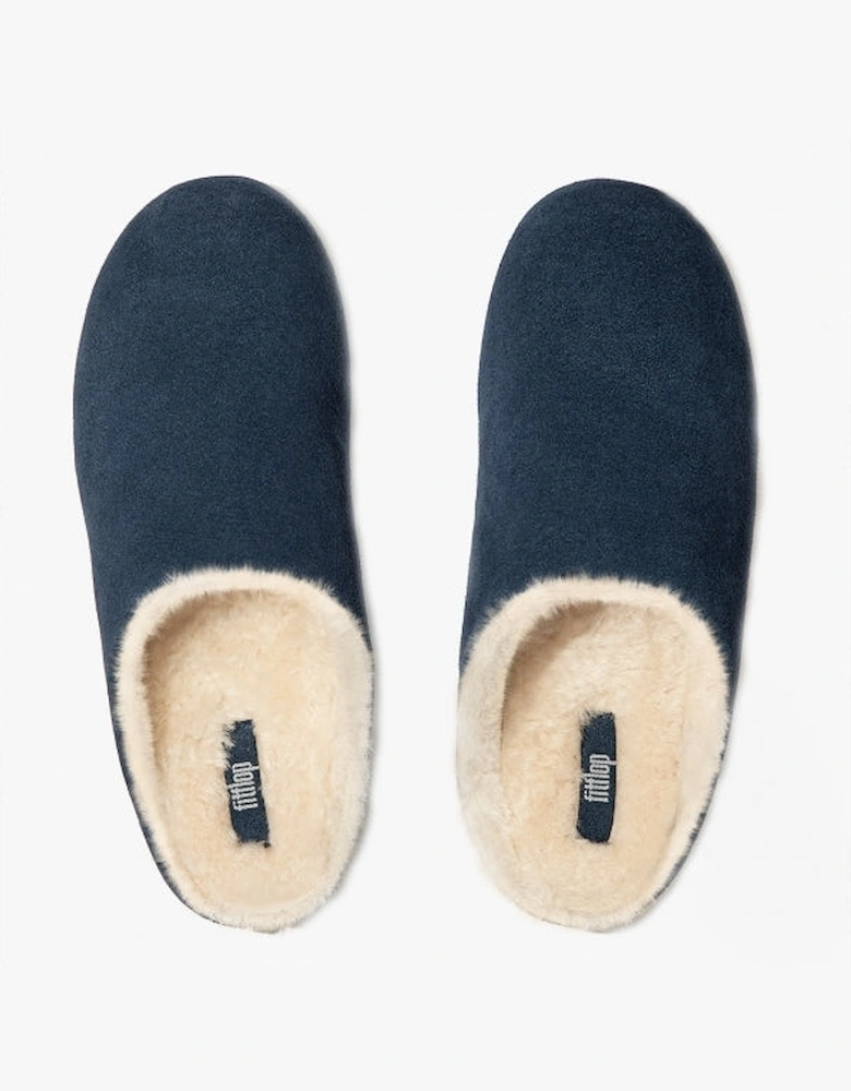 CHRISSIE SHEARLING Womens Slippers Midnight Navy