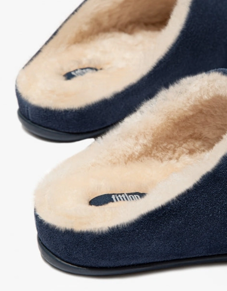 CHRISSIE SHEARLING Womens Slippers Midnight Navy