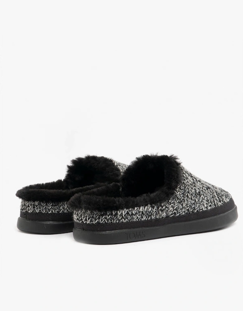 SAGE Womens Knitted Mule Slippers Black