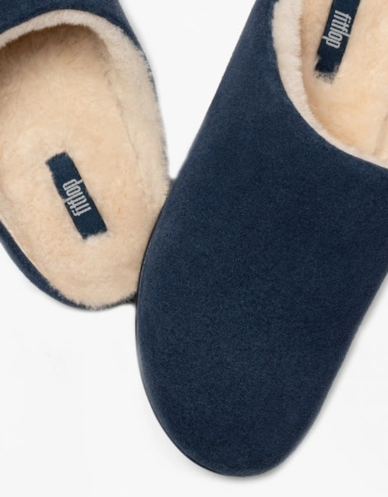 CHRISSIE SHEARLING Womens Slippers Midnight Navy