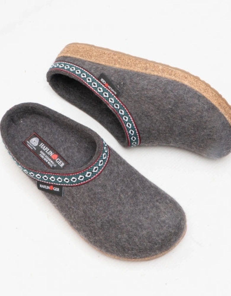 FRANZL Womens Wool Clogs Anthracite