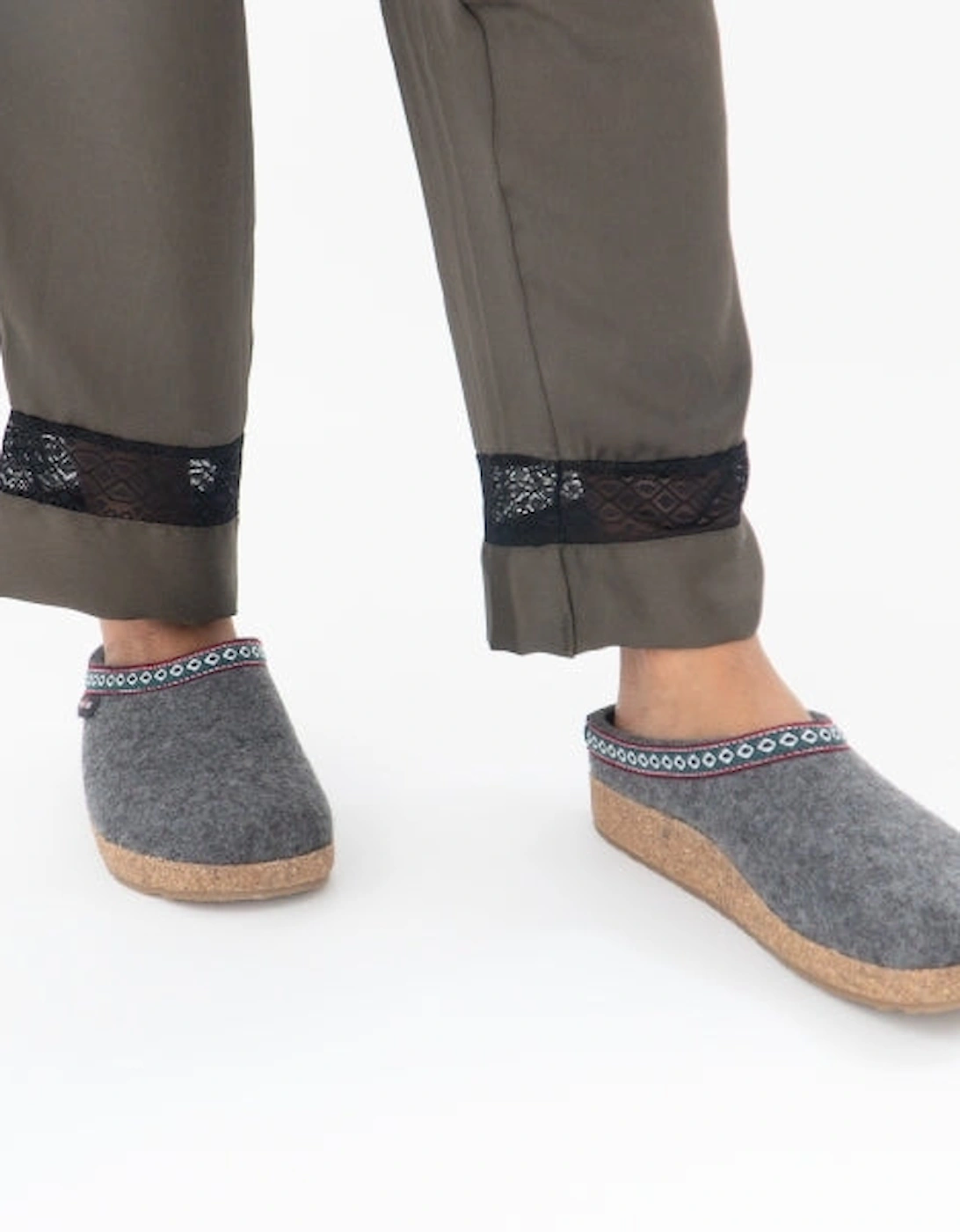 FRANZL Womens Wool Clogs Anthracite
